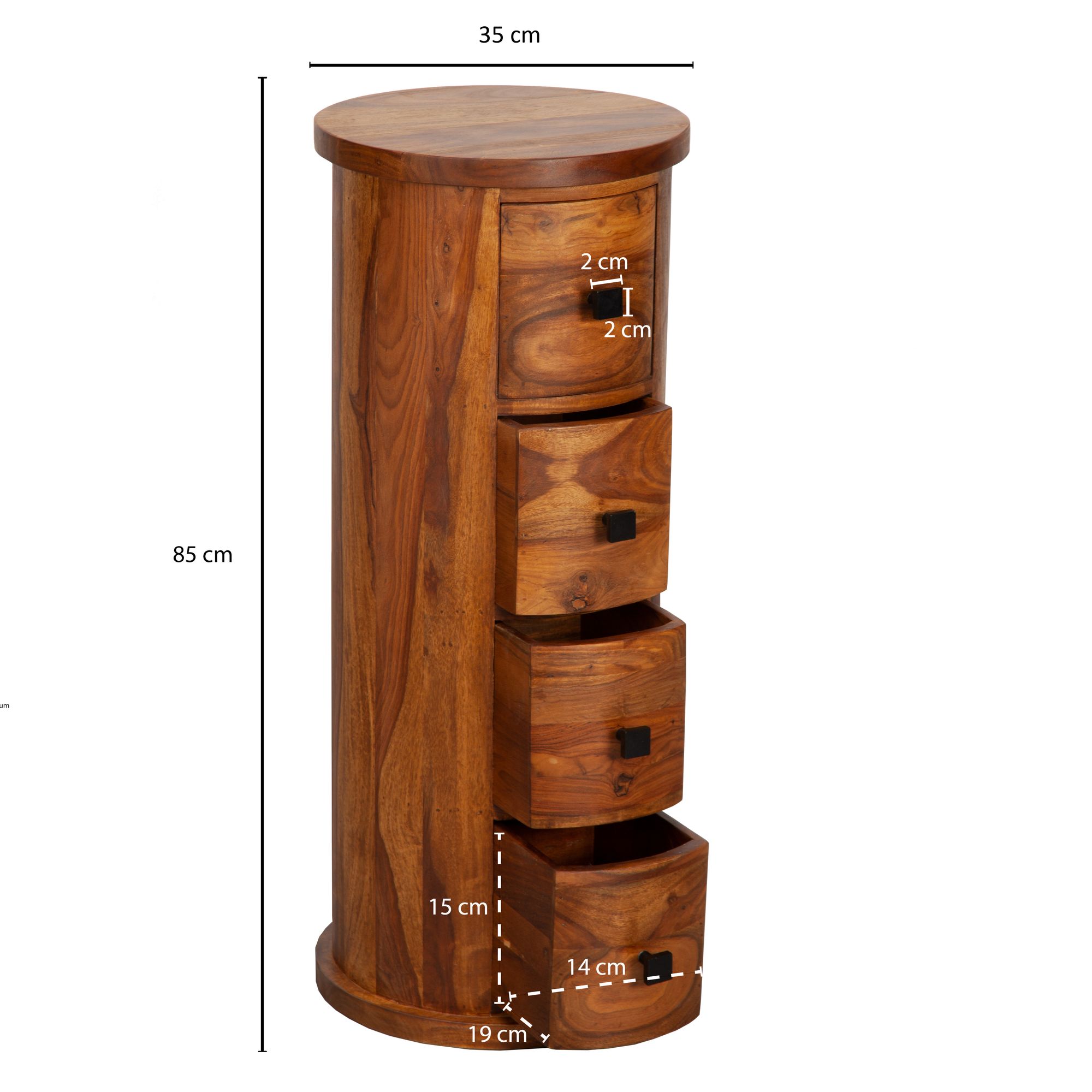 Sideboard Sunndal Massivholz Dunkelbraun 35 × 35 × 85 cm