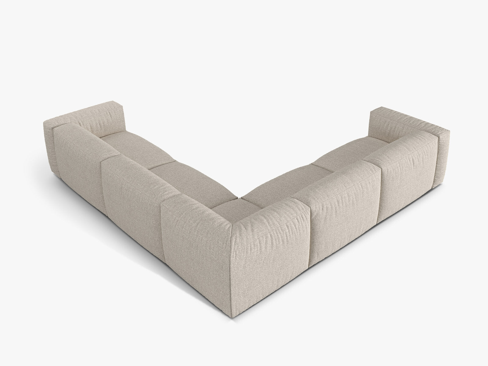 Micadoni modulares symmetrisches Ecksofa XL Martina 5-Sitzer Boucle Monet Beige