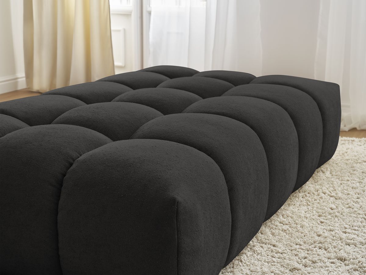 Bobochic Everest Pouf 166 × 100 cm Strukturstoff Schwarz