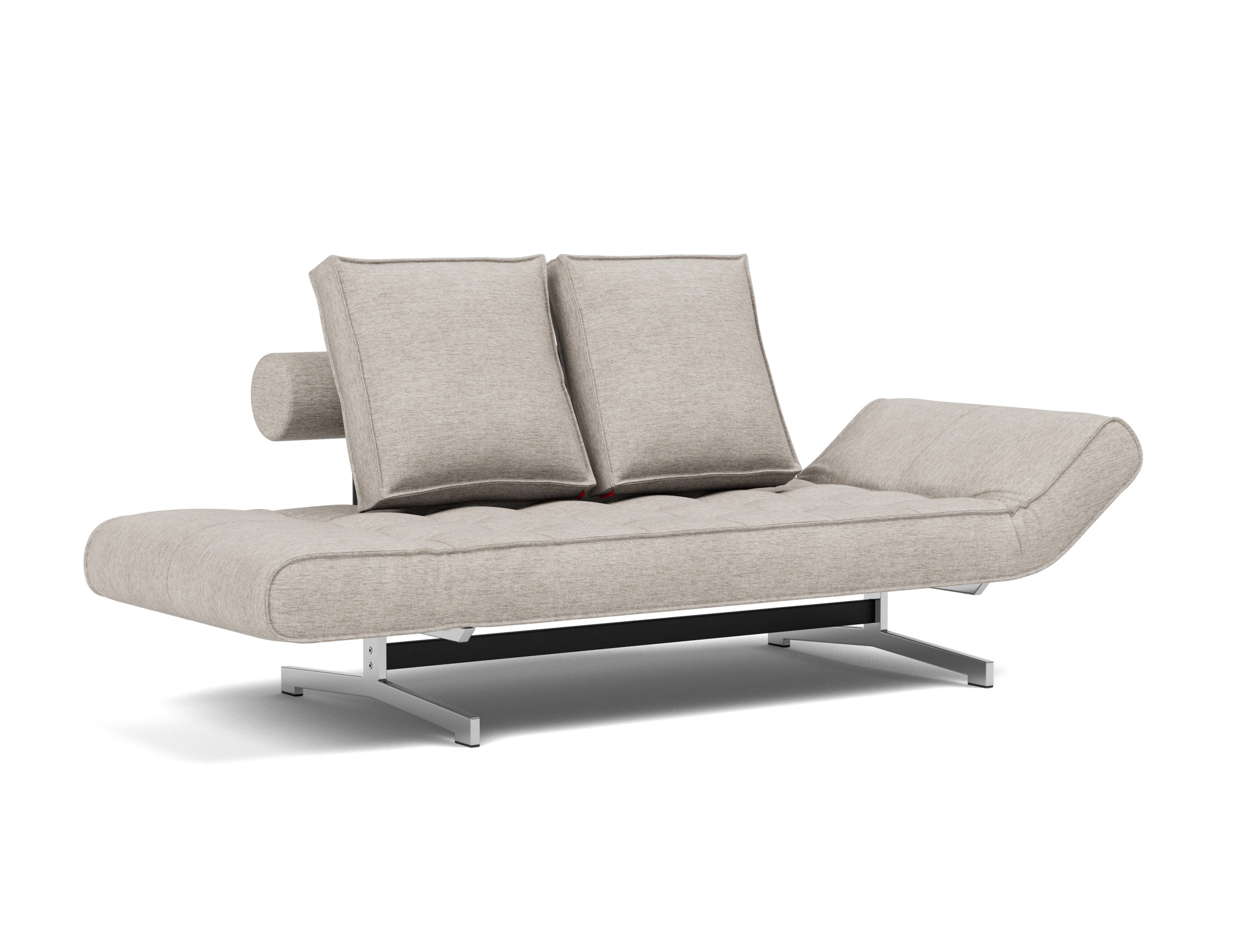 Tagesbett Ghia Chenille Yuveno 471-Sand Beine Chrom