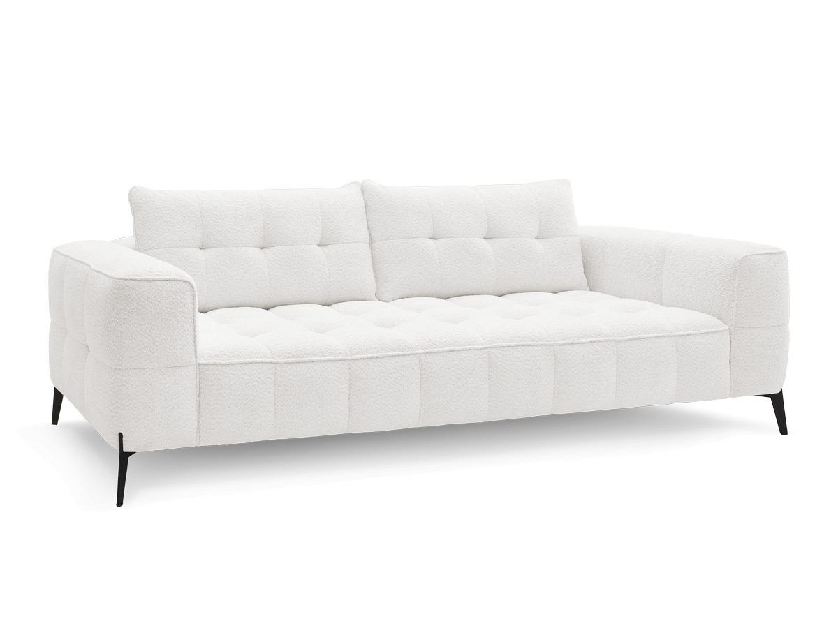 Bobochic Anis Sofa 3-Sitzer Bouclé-Stoff Weiß