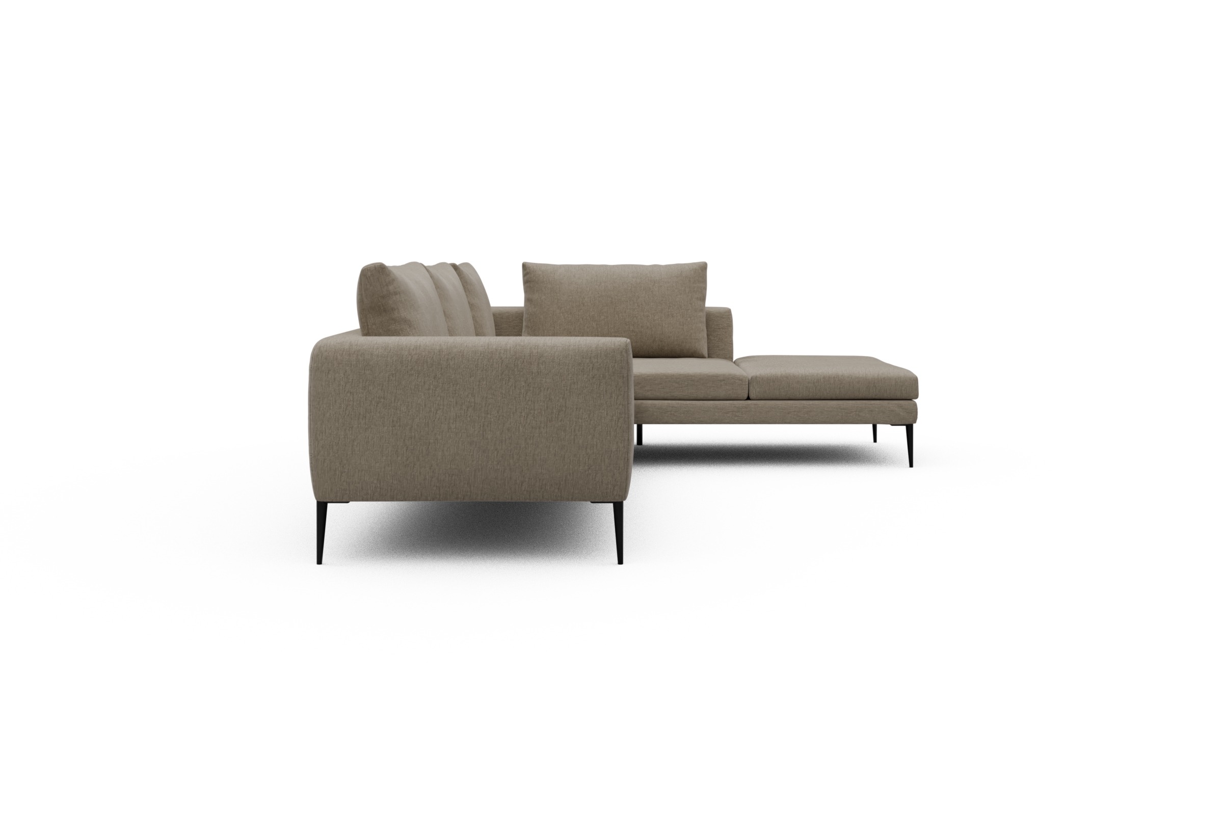 Ecksofa Paul Relax-Ecke links mit 3-Sitzer Smooth-Beige
