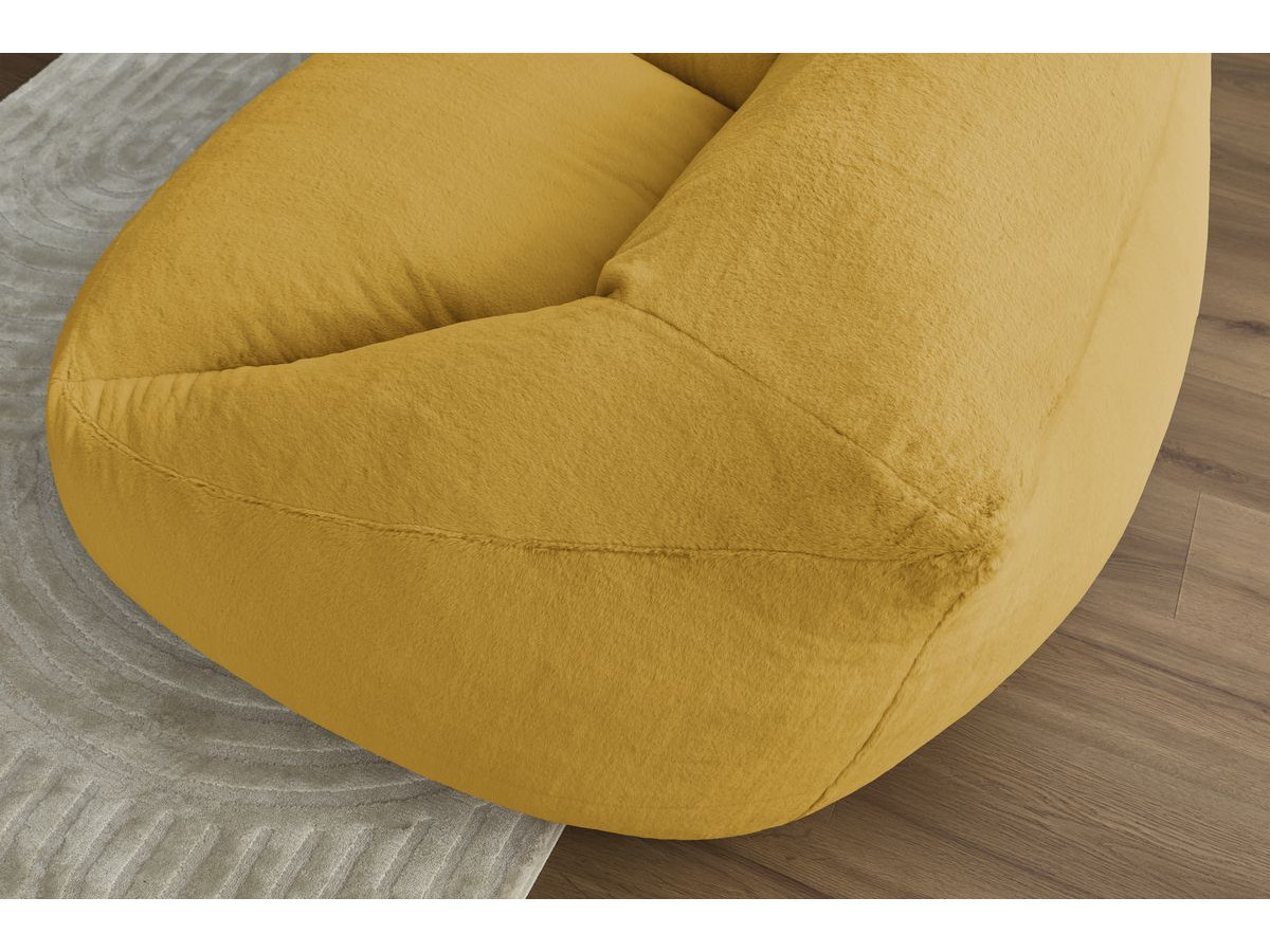 Bobochic Lilibet Pouf Kunstfell Gelb