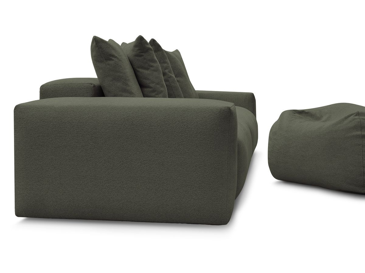 Bobochic Voltaire Sofa 5-Sitzer mit Pouf Melange-Stoff Grün