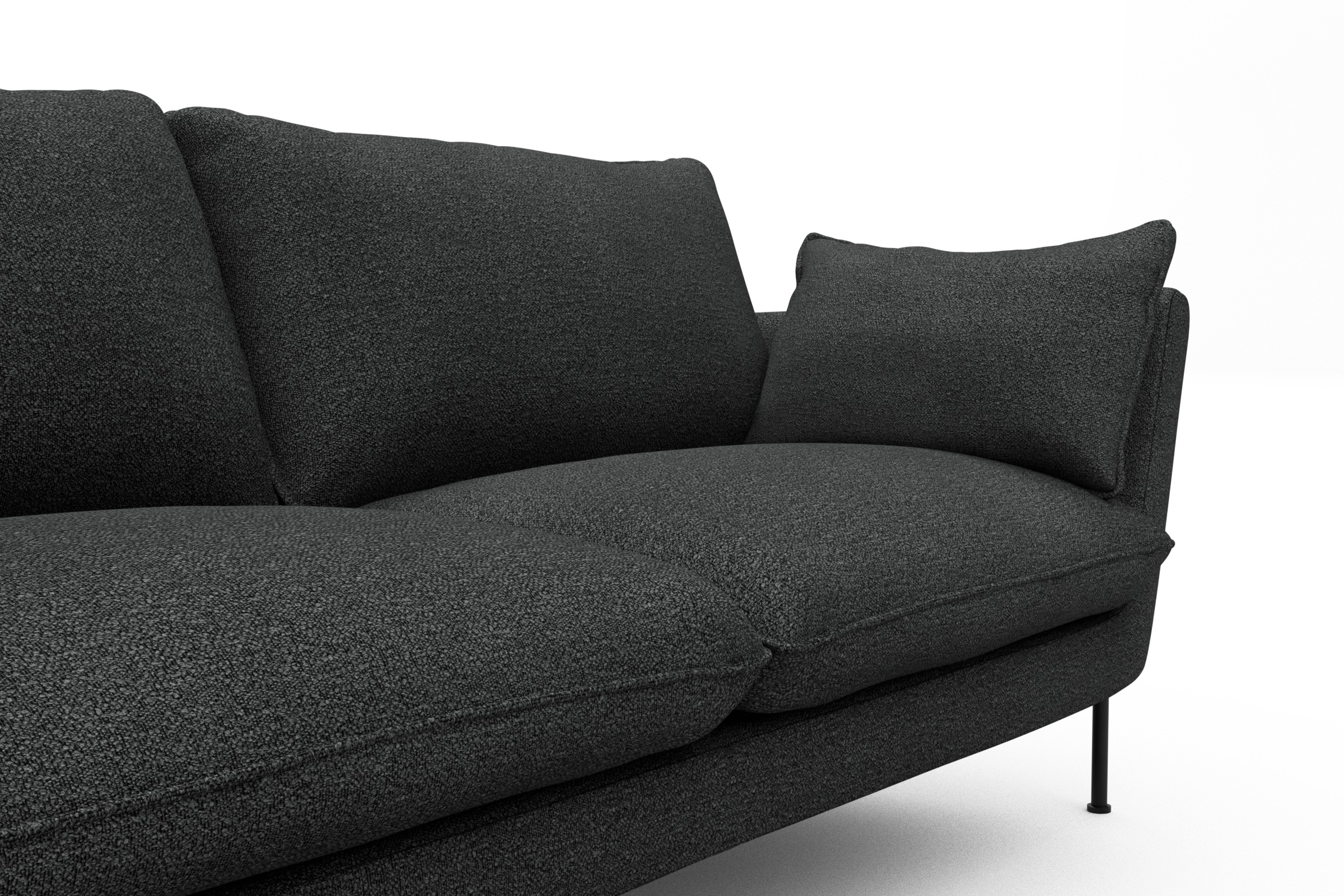 Sofa Anton 3-Sitzer Boucle-Charcoal