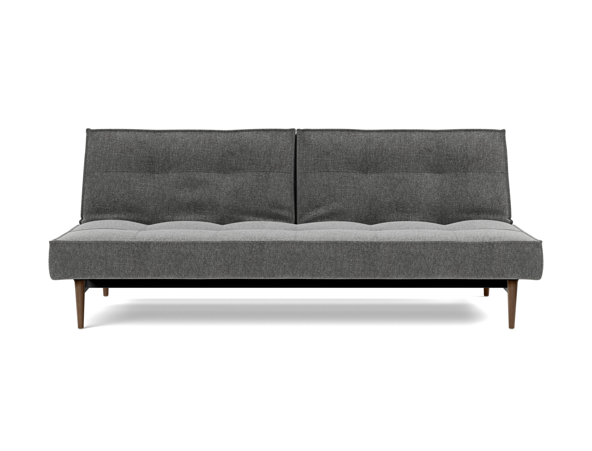 Schlafsofa Splitback Strukturierter Stoff Twist 563-Charcoal Beine Styletto Eiche dunkel