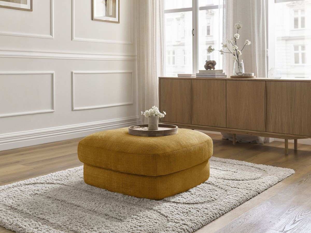Bobochic Leonore Pouf Strukturstoff Gelb