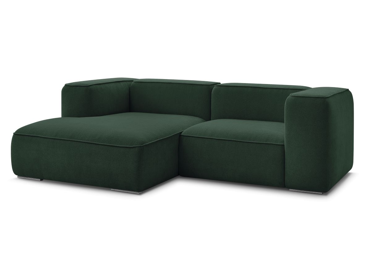 Bobochic Zephyr Ecksofa 260 × 165 cm Strukturstoff Grün Ecke links