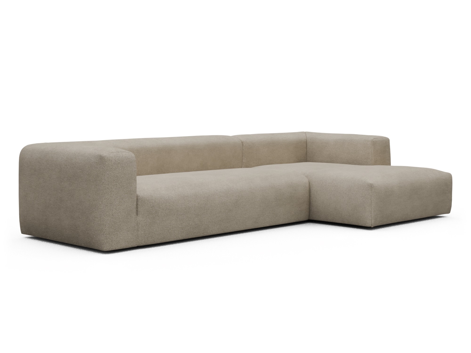 Skandi Home Ecksofa Fred Chaiselongue rechts mit 2,5-Sitzer Boucle-Belge moebelfaktor
