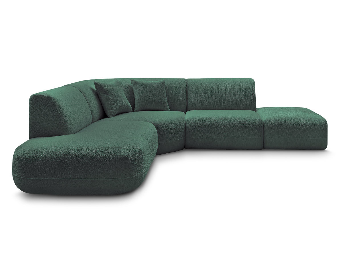 Bobochic Anda Ecksofa 279 × 264 cm Chenille Dunkelgrün Ecke links
