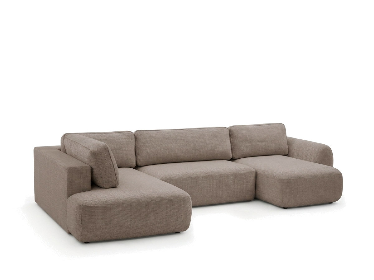Bobochic Denise Wohnlandschaft Strukturstoff Taupe Ecke rechts