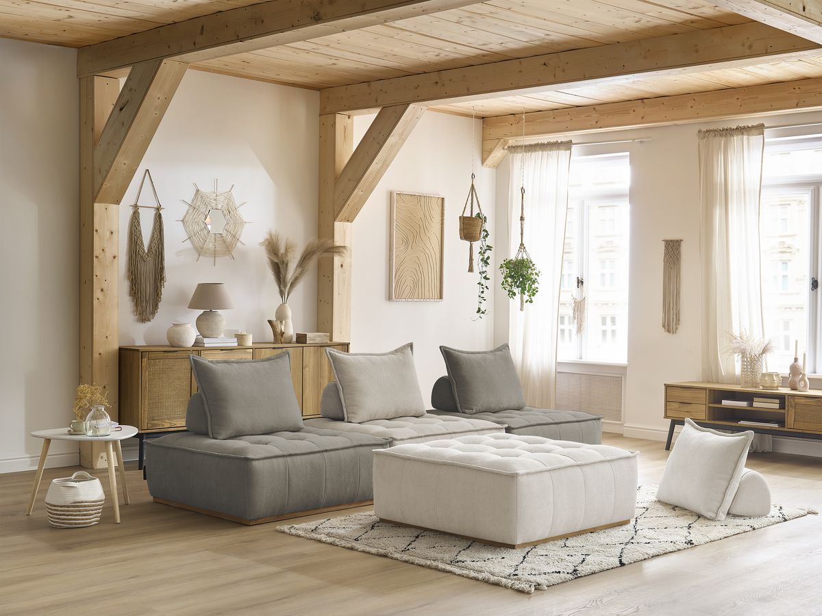 Bobochic Elisa Sofa 4-Sitzer Strukturstoff Mehrfarbig