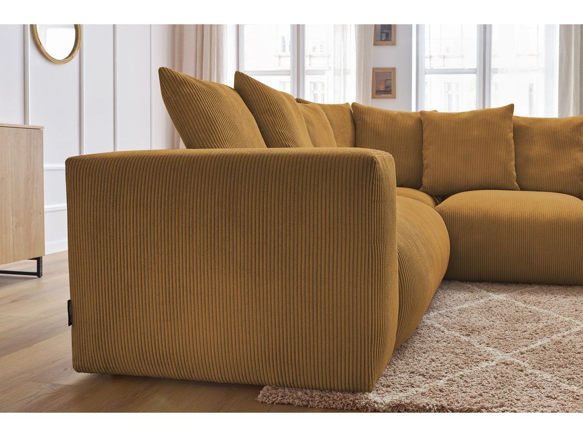 Bobochic Voltaire Ecksofa 268 × 214 cm Cordsamt Gelb Ecke rechts