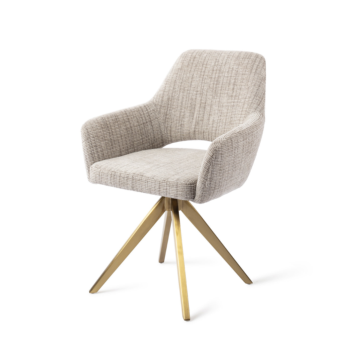 Jesper Home Esszimmerstuhl Yanai Caramel Grid Turn Gold