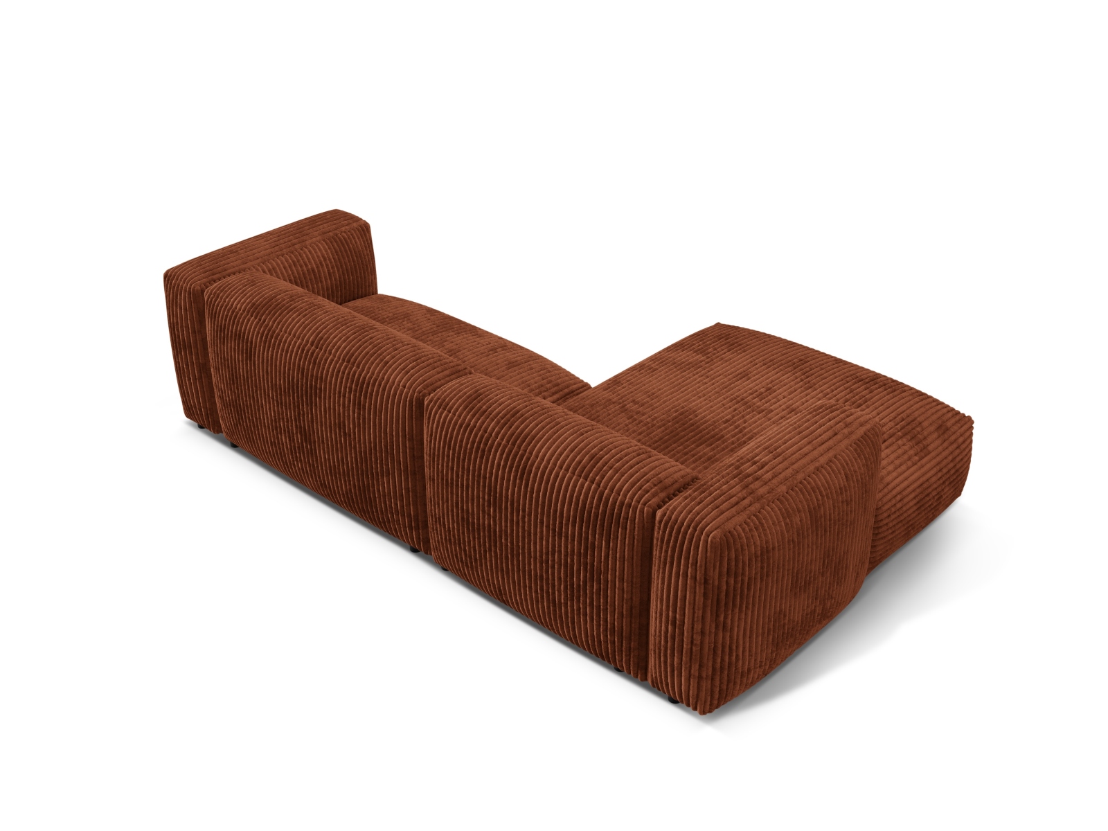 Micadoni Ecksofa Martina 2-Sitzer Links Kord Tilia Ziegel