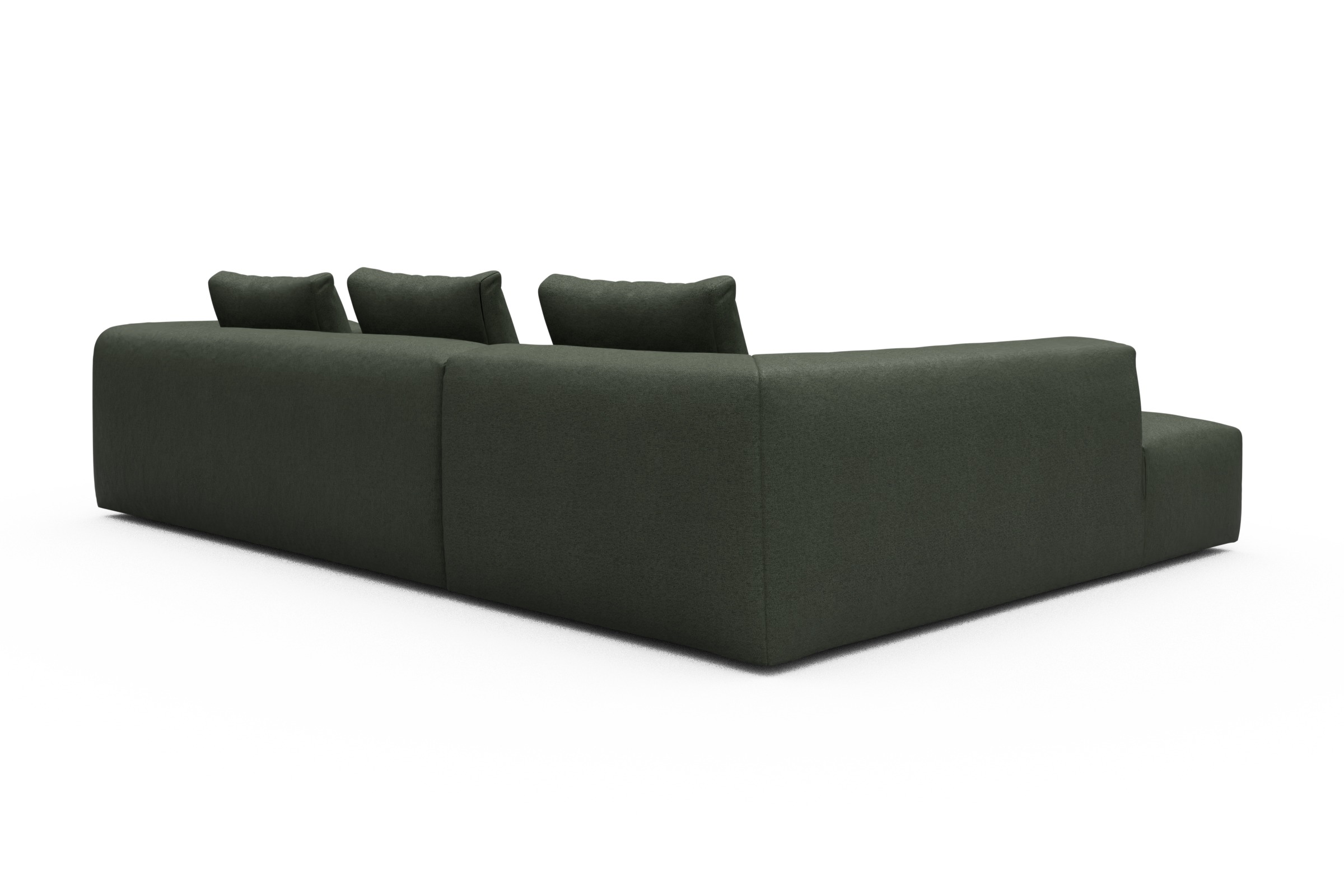 Ecksofa Fred Relax-Ecke links mit 2,5-Sitzer Denari-Forest-Green