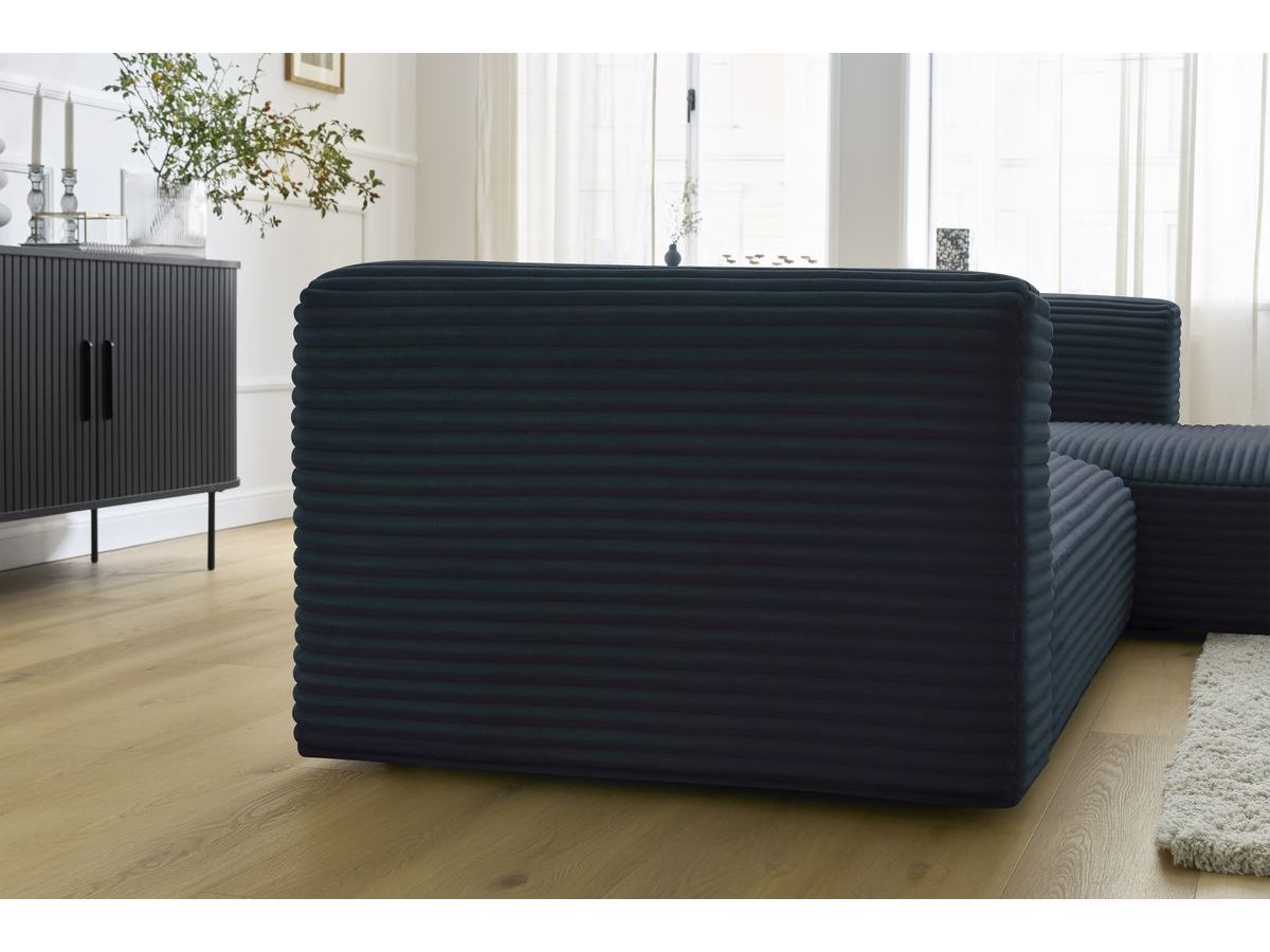 Bobochic Harry Ecksofa Breitcord weich Dunkelblau Ecke rechts