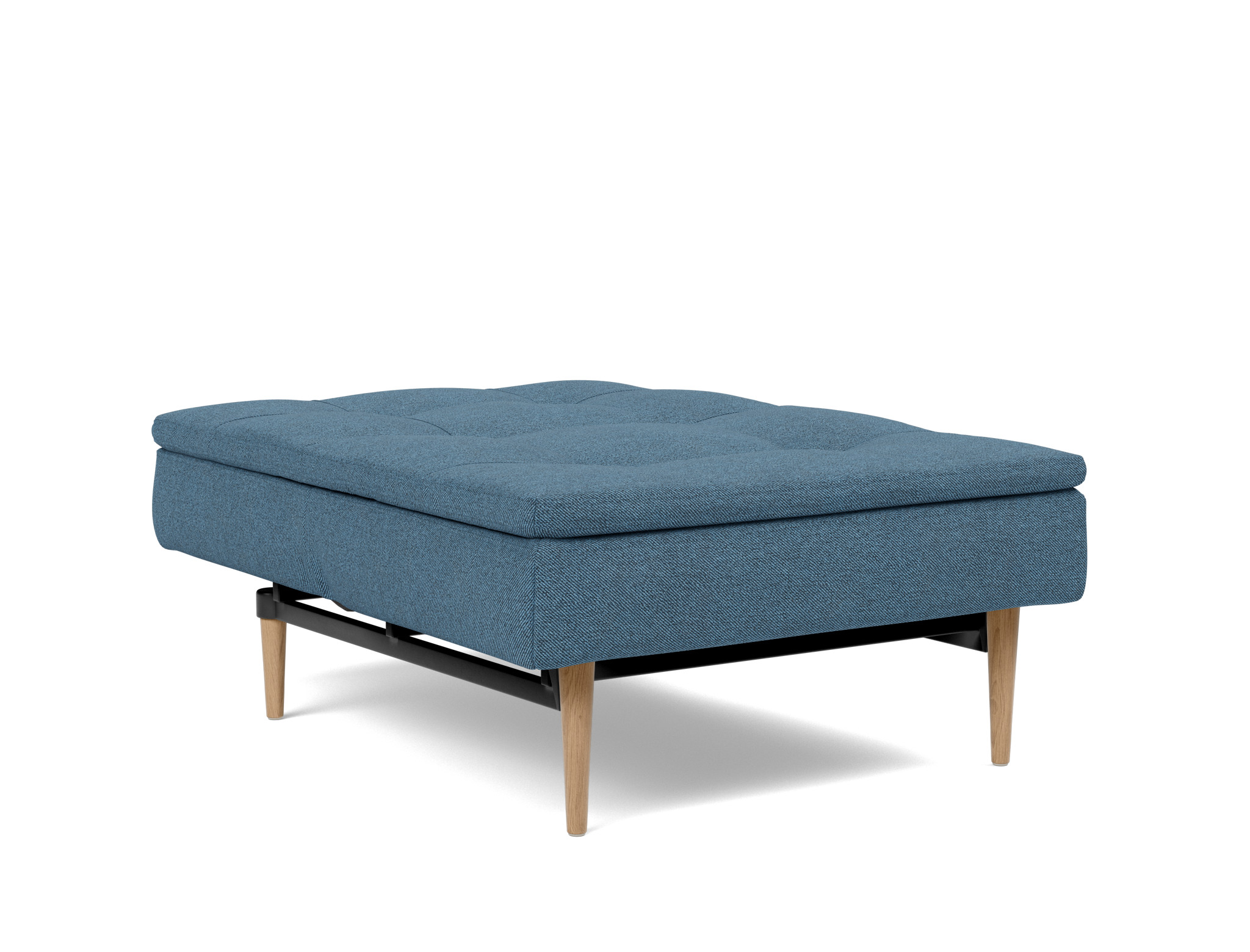 Sessel Dublexo Strukturierter Stoff Weda 302-Weda-Blue Beine Styletto Eiche hell