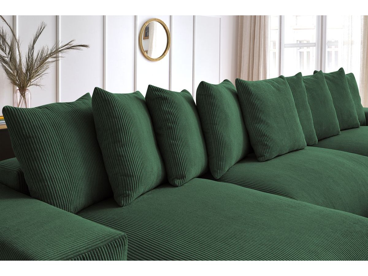 Bobochic Voltaire Wohnlandschaft 420 × 165 cm Cordsamt Grün
