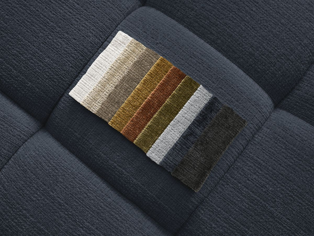 Bobochic Ivane Ecksofa Strukturstoff Dunkelblau Ecke rechts