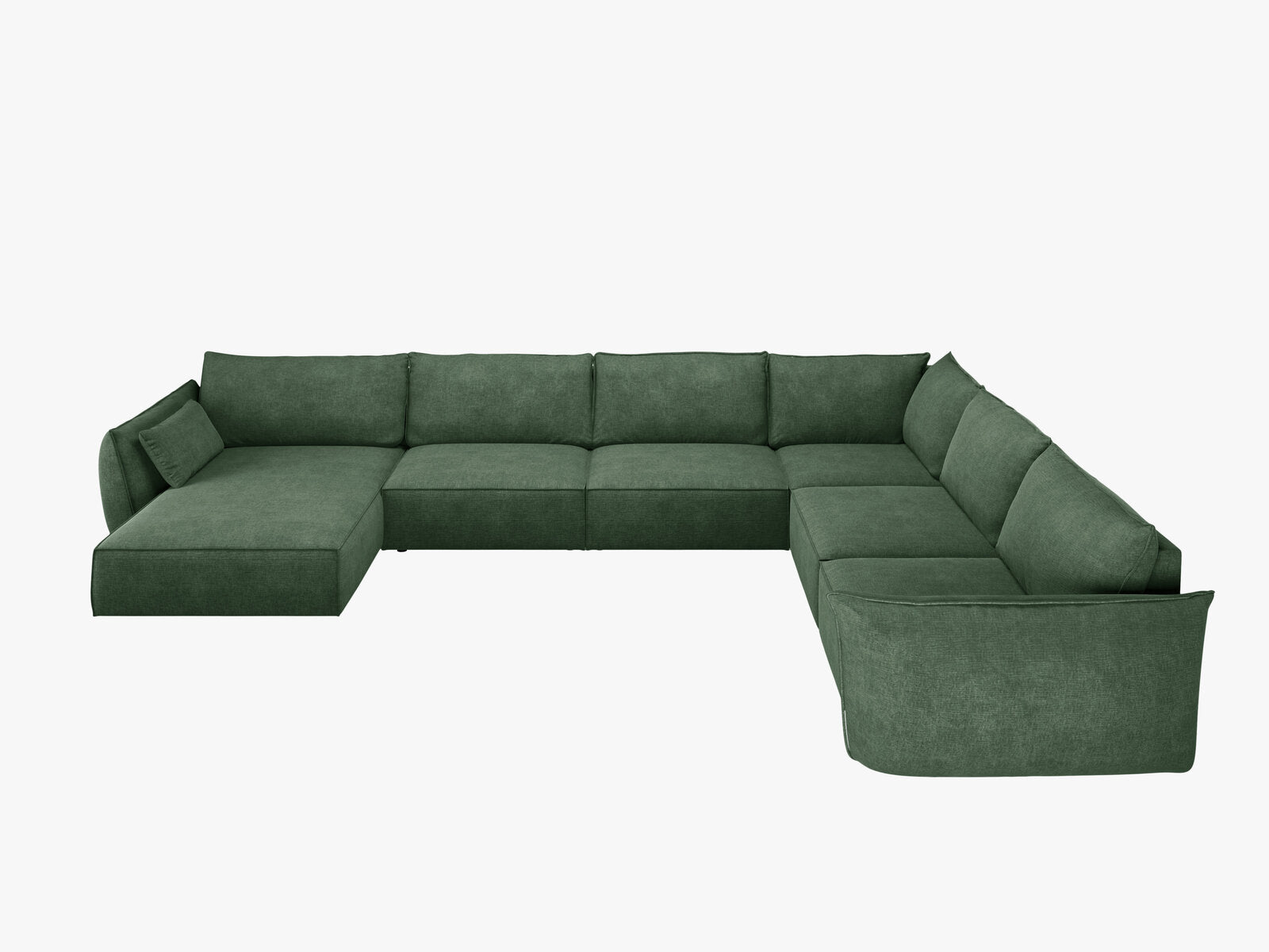 Micadoni Panorama-Ecksofa Kaelle 8-Sitzer Rechts Chenille Over The Horizon Flaschengrün