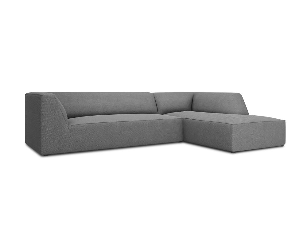 Cosmopolitan Design Ecksofa Siena 4-Sitzer Strukturierter Stoff Ottawa Grau Rechts
