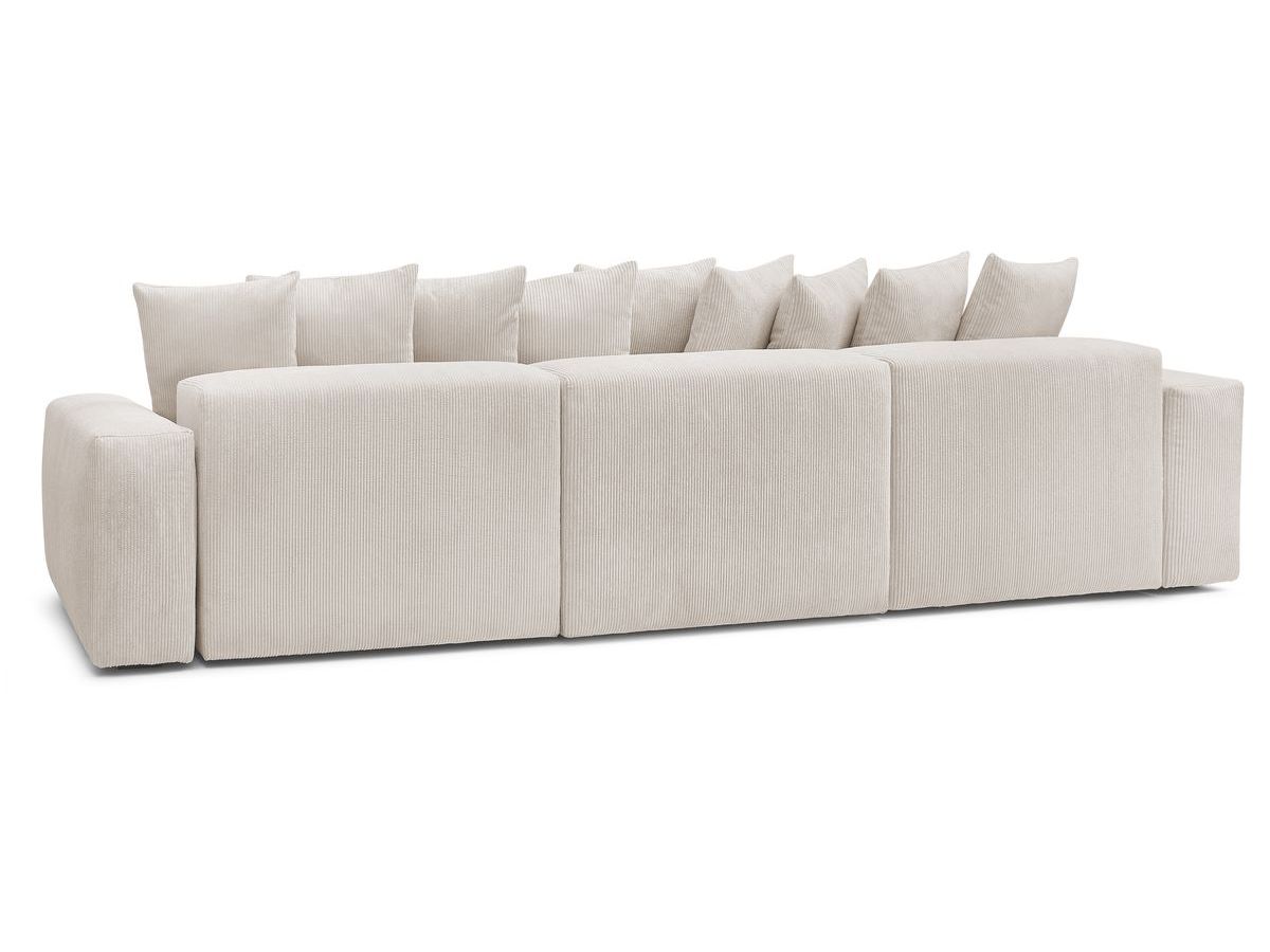 Bobochic Voltaire Wohnlandschaft mit Pouf 420 × 174 cm, Liegefläche 135 × 345 cm Cordsamt Beige