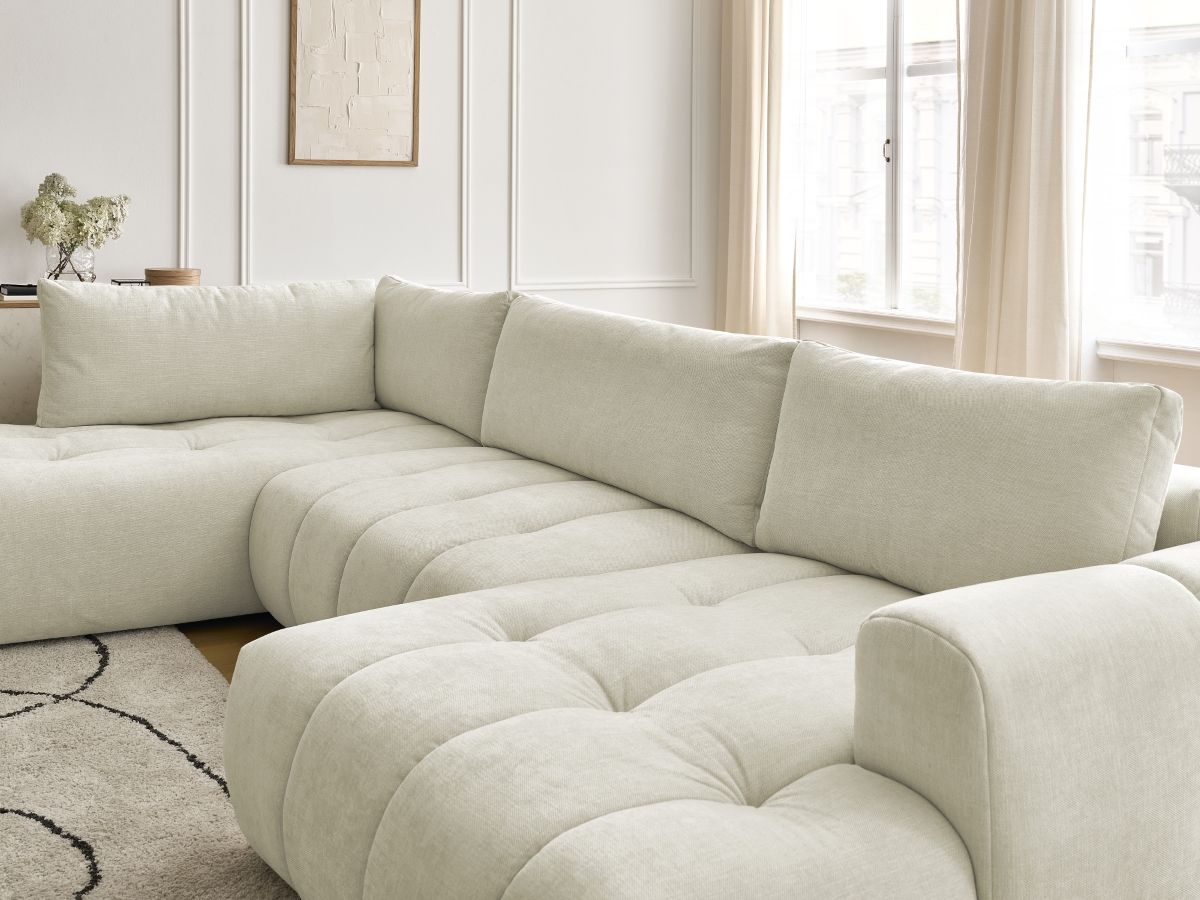 Bobochic Fuji Wohnlandschaft Stoff Beige Ecke rechts