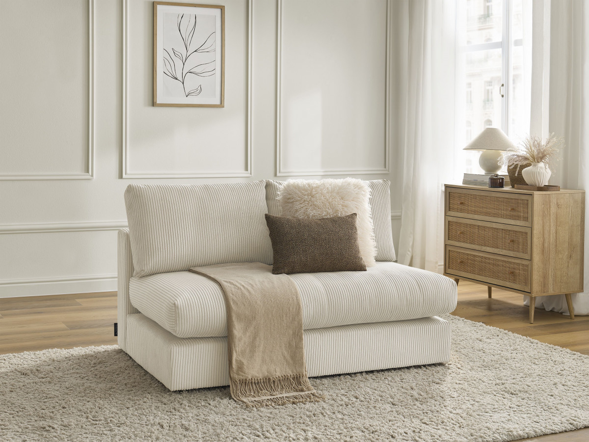 Bobochic Paris Sofamodul 2-Sitzer Cordsamt Beige
