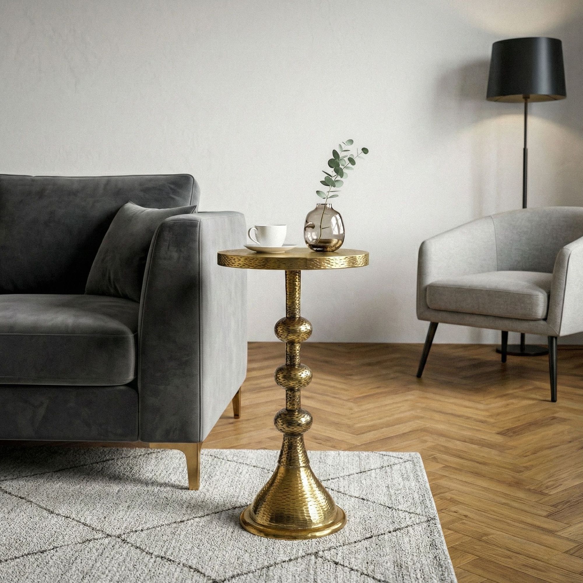 Beistelltisch Kvitsoy Aluminium Gold Ø 30 cm