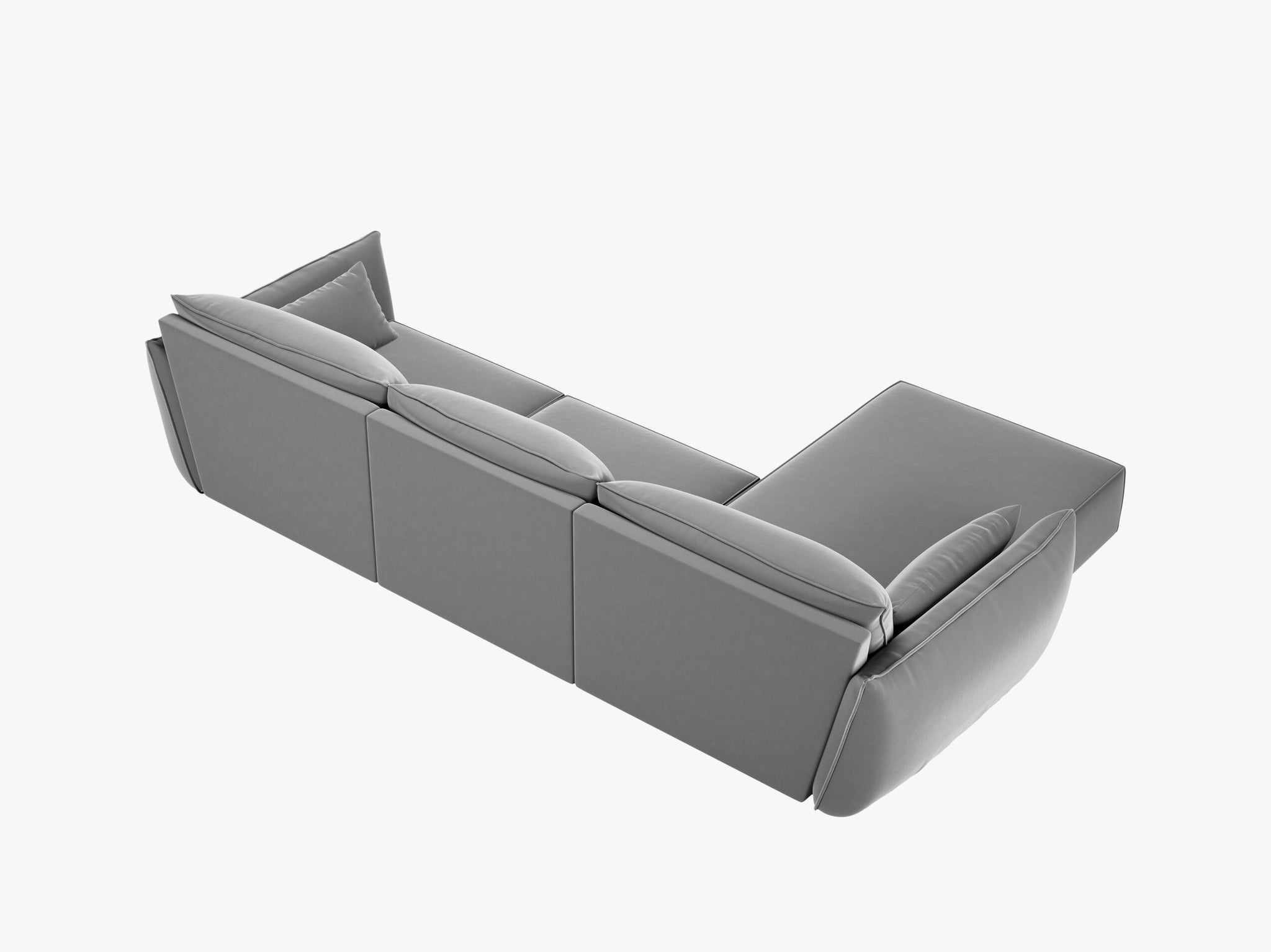 Micadoni Ecksofa Kaelle 4-Sitzer Links Samt Bluvel Grau