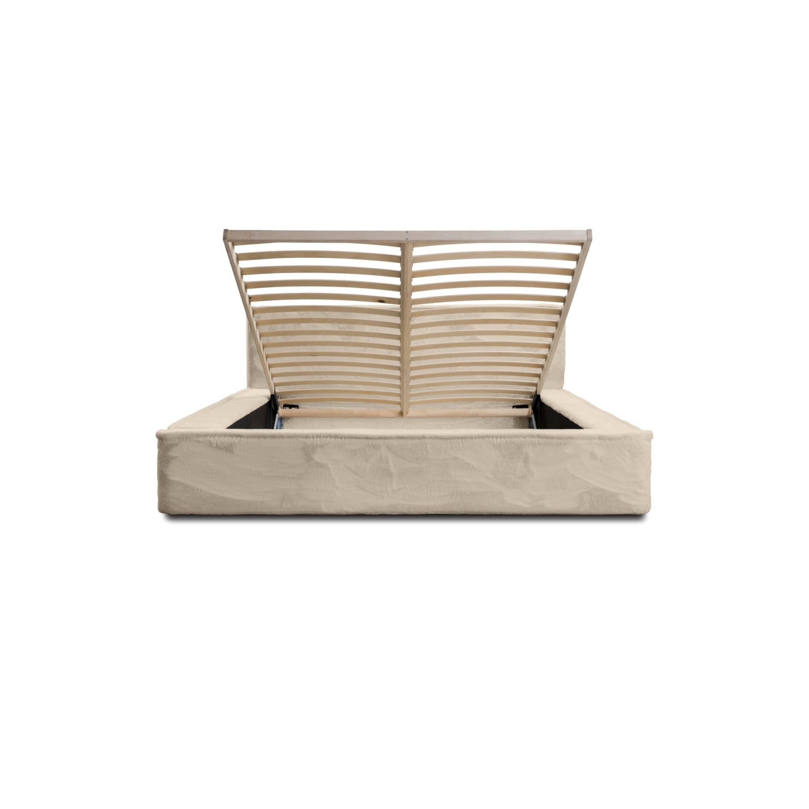 Polsterbett Casto Mikrofaser mit Fell-Optik 160x200 mit Holzrahmen Lapit 29