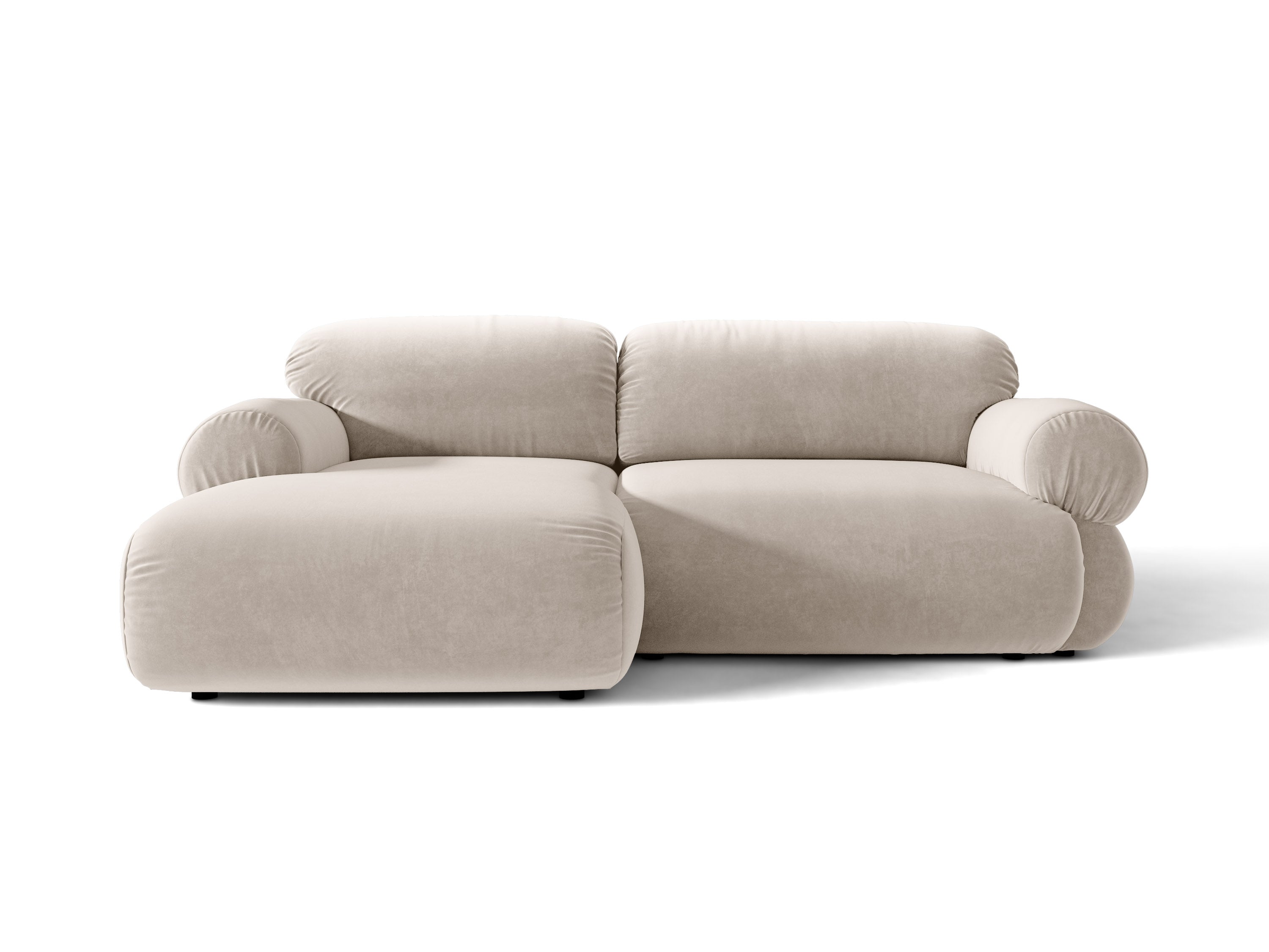 Micadoni Ophelia Ecksofa 4-Sitzer Links Samt Salvador Beige