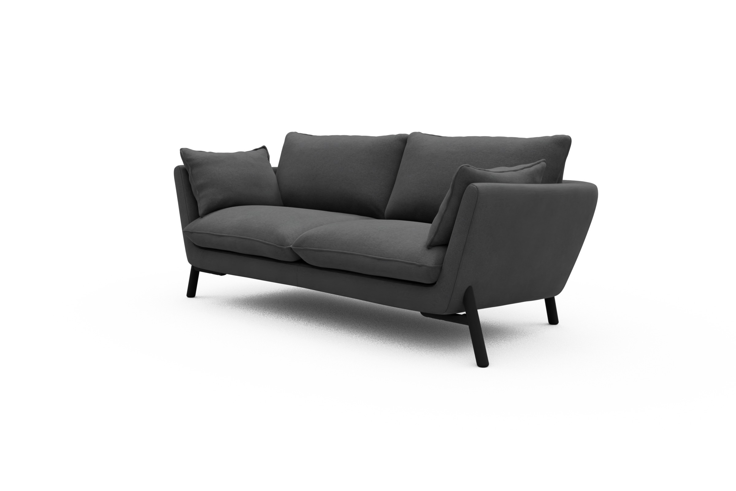 Sofa Emil 2-Sitzer Beinfarbe Eiche Schwarz Satya-Zinc