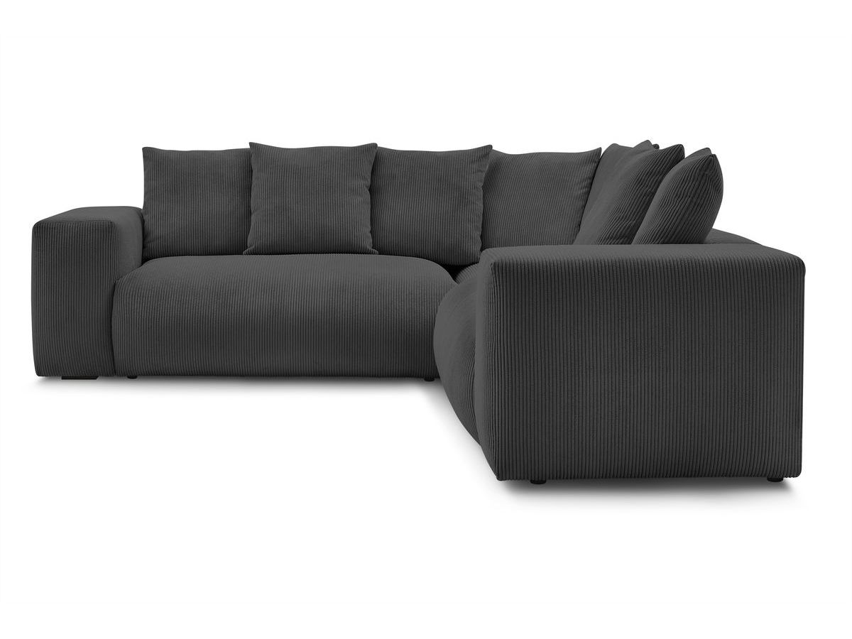 Bobochic Voltaire Ecksofa 268 × 214 cm Cordsamt Dunkelgrau Ecke rechts