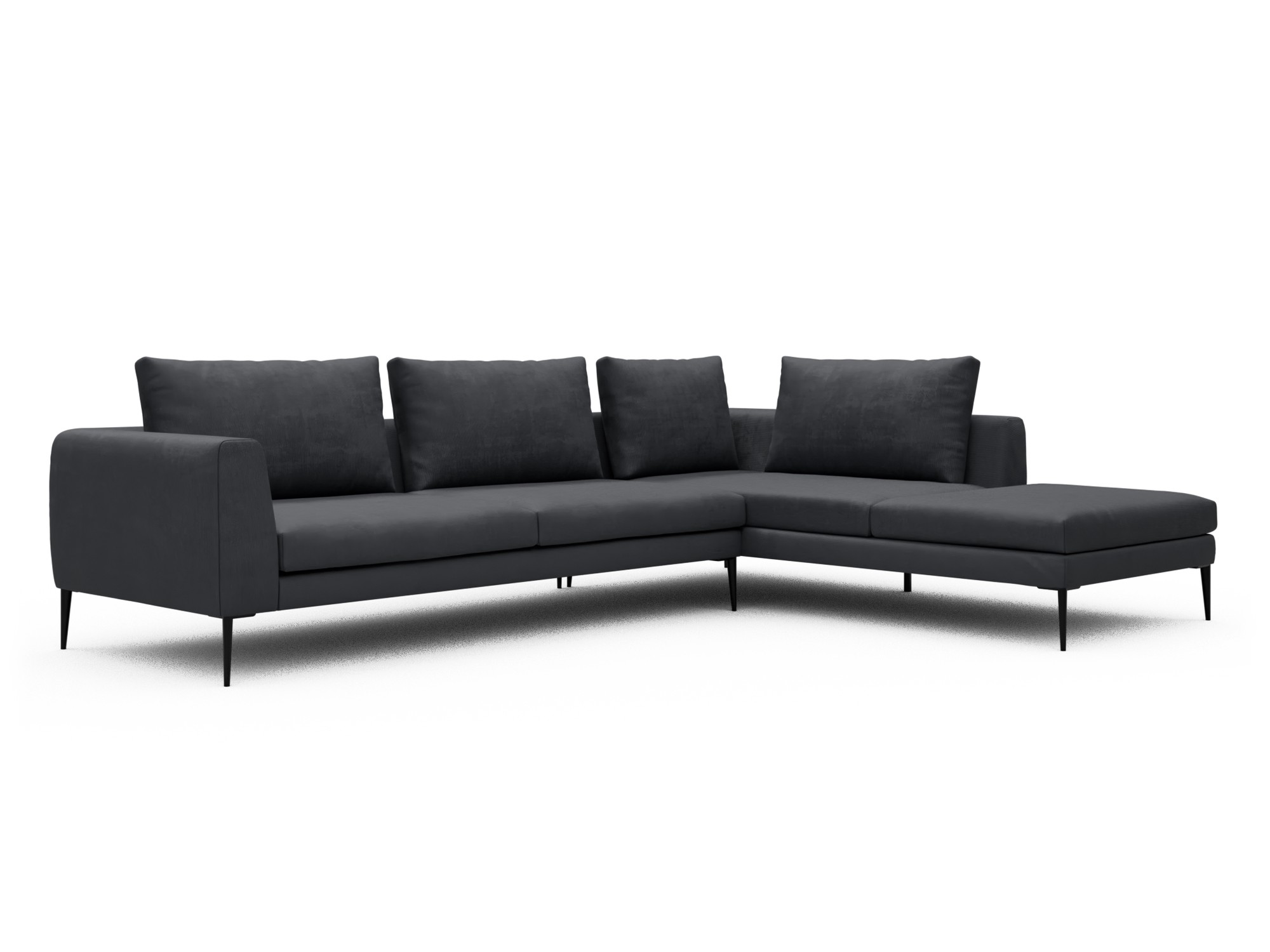 Skandi Home Ecksofa Paul Relax-Ecke rechts mit 3-Sitzer Cordufine-Slate-Grey moebelfaktor