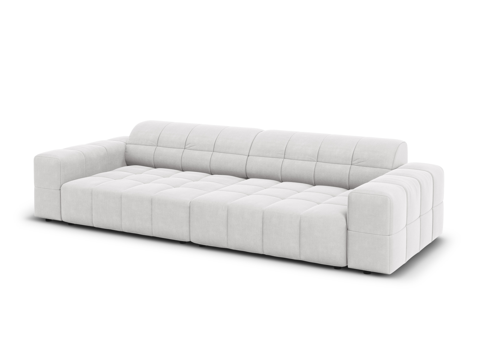Cosmopolitan Design Sofa Chicago 4-Sitzer Samt Bluvel Silber
