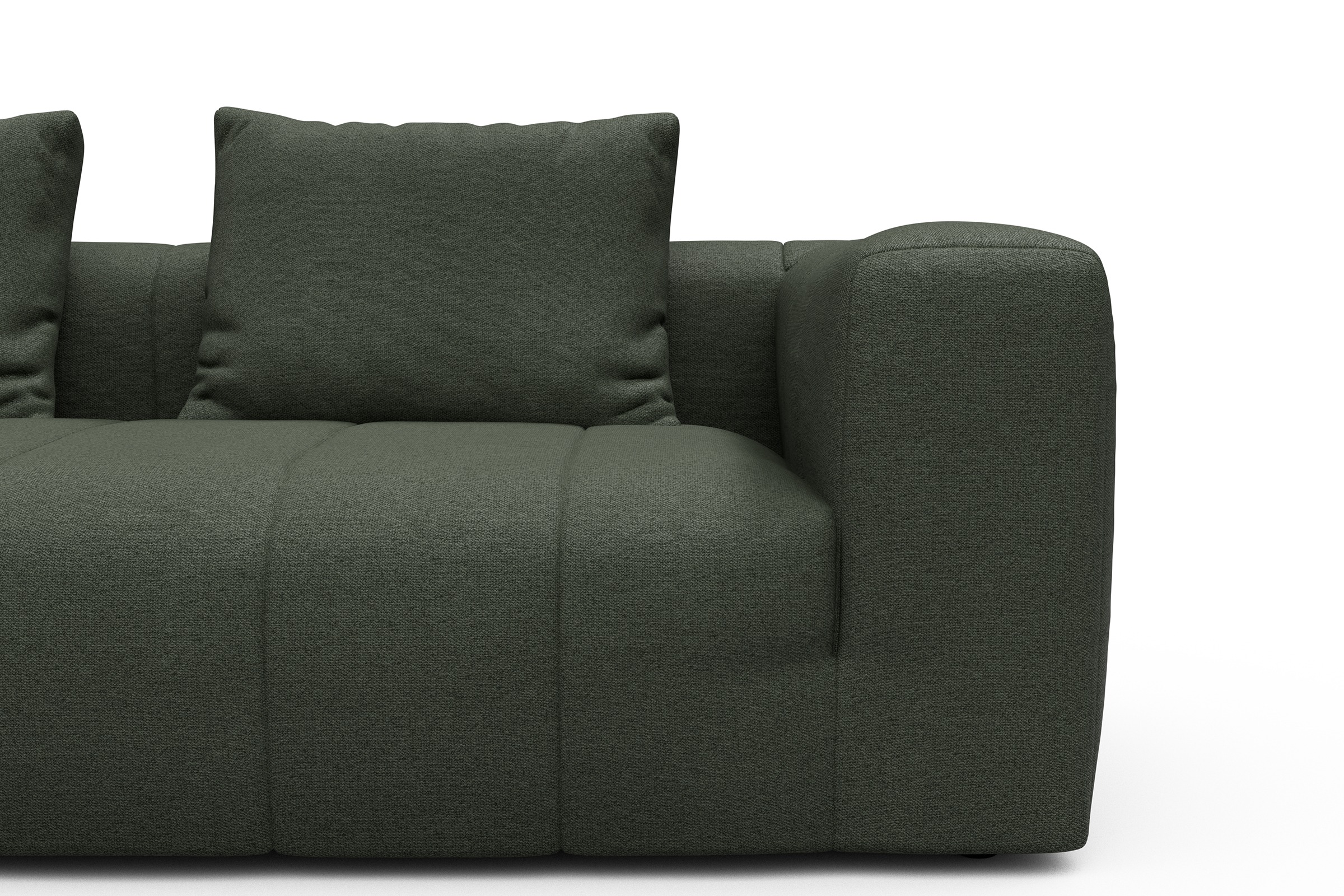 Ecksofa Hugo 2x 2,5-Sitzer Armlehne rechts Denari-Forest-Green
