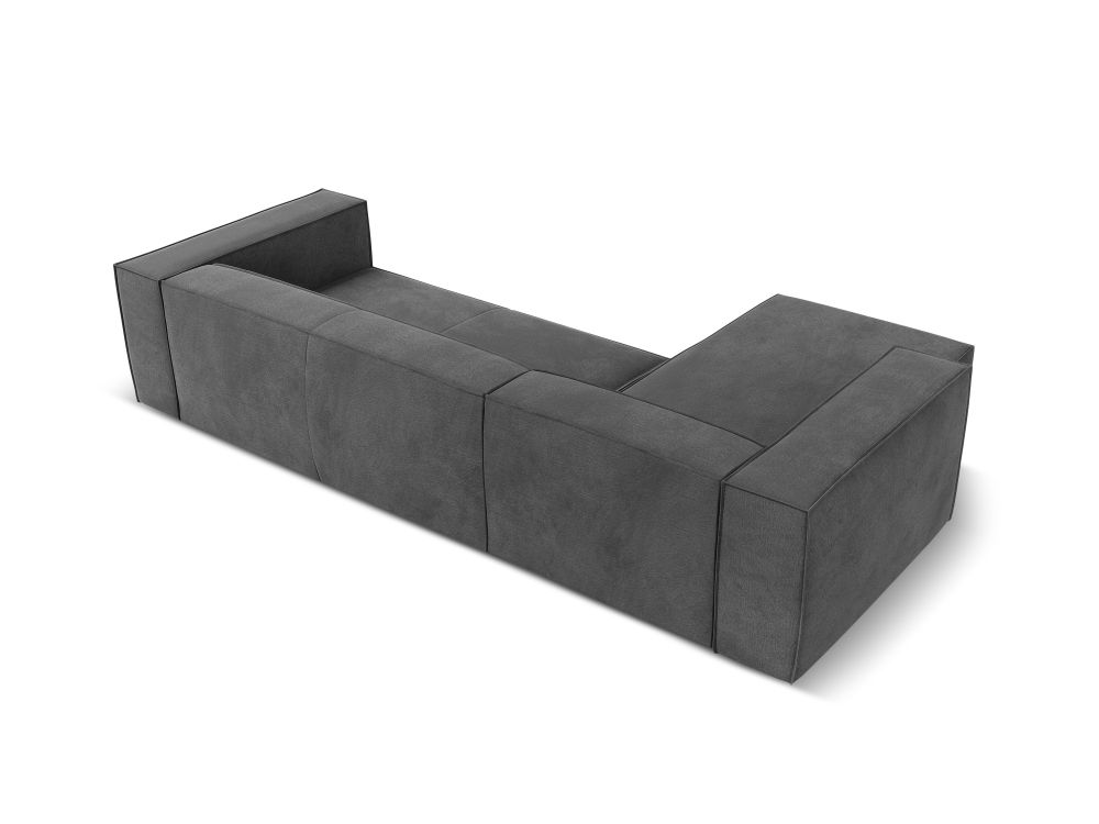 Cosmopolitan Design Ecksofa Turin 5-Sitzer Strukturierter Stoff Rosario Grau Links