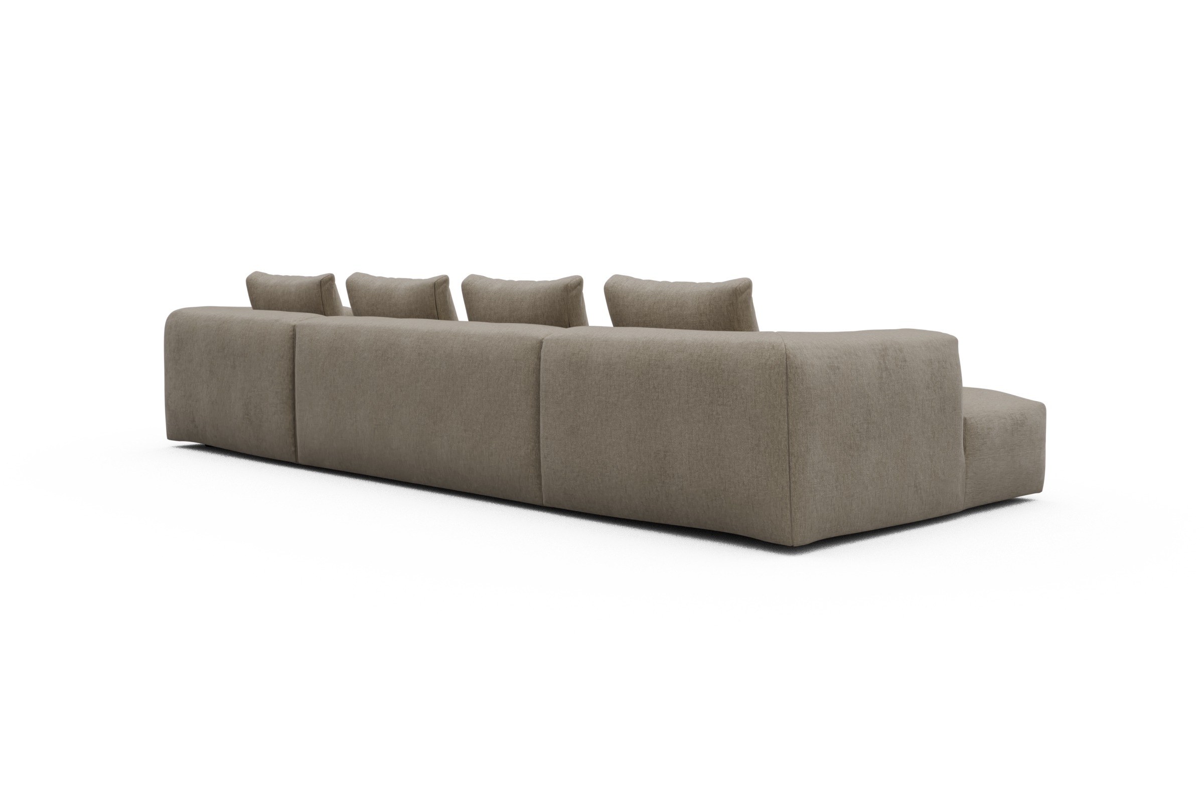 Wohnlandschaft Fred mit 2-Sitzer und Chaiselongue beidseitig Smooth-Belge