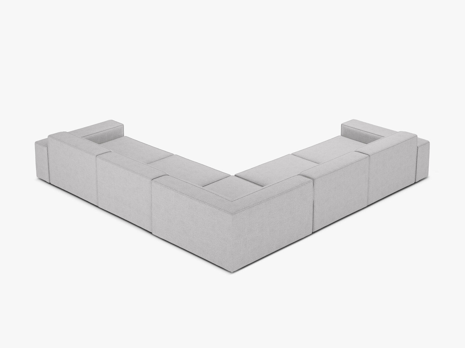 Micadoni Symmetrisches Ecksofa Jodie 6-Sitzer Boucle Baloo Hellgrau