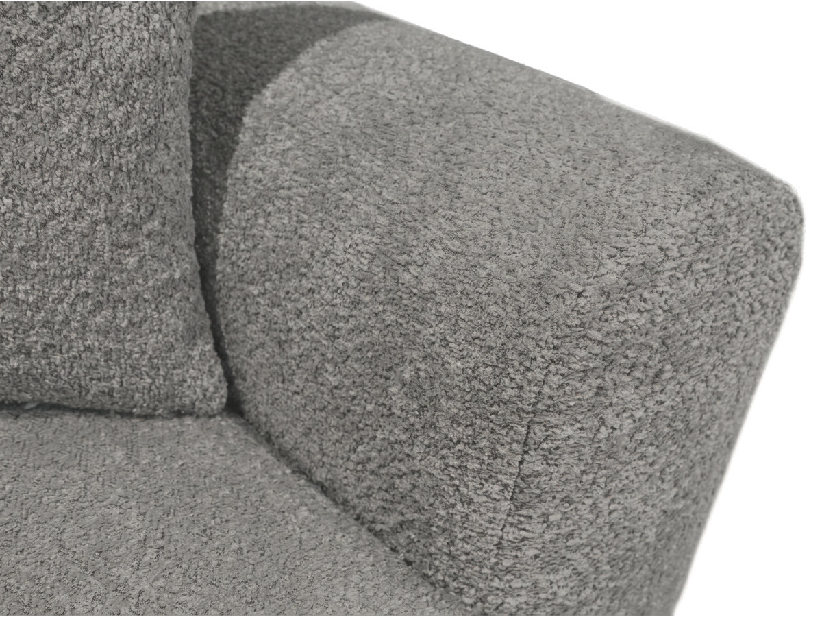 Bobochic Roxelane Schlafsofa 3-Sitzer mit Bettkasten Bouclé-Stoff Dunkelgrau