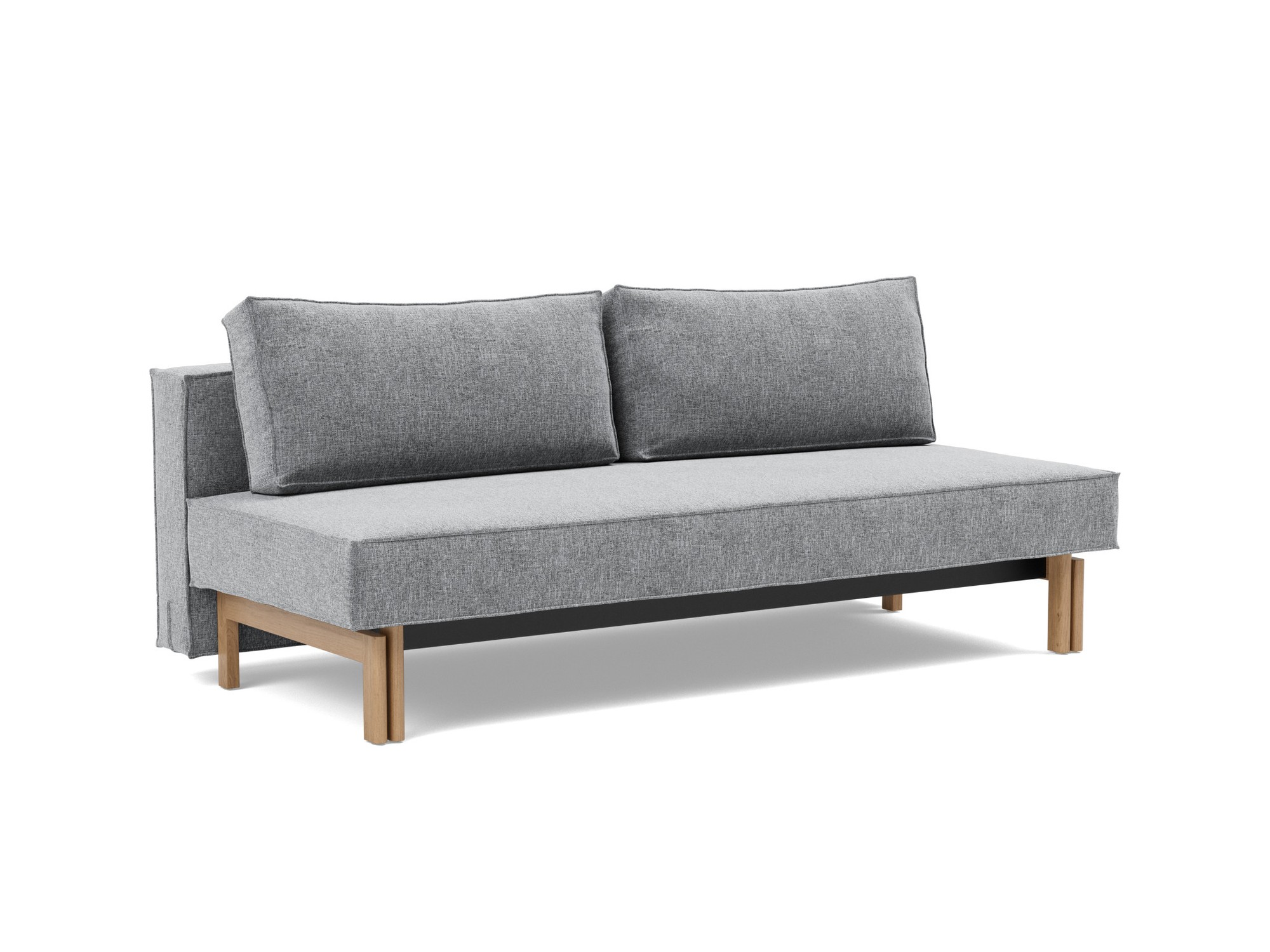 Schlafsofa Sly Strukturierter Stoff Twist 565-Granite Beine Eiche