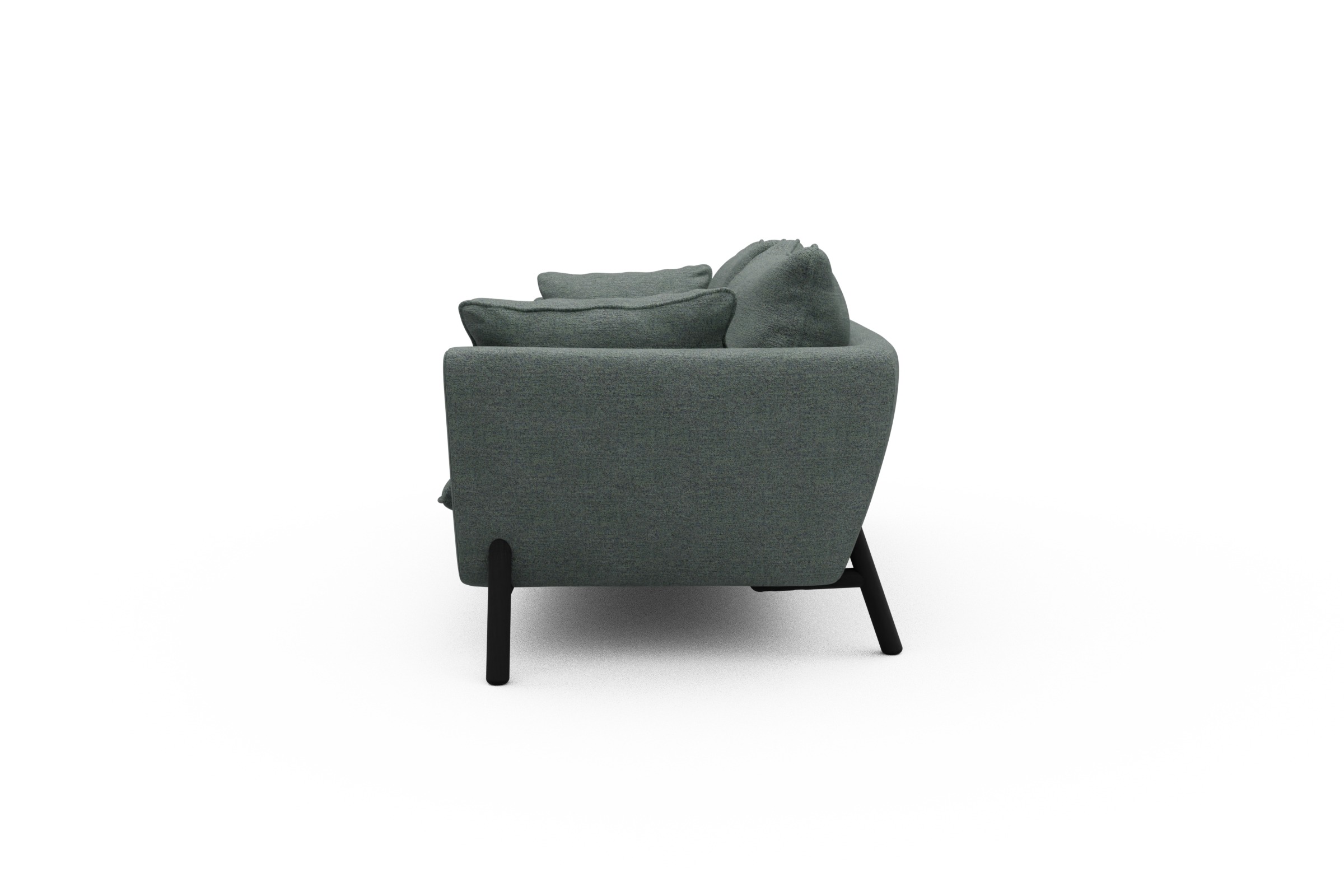 Sofa Emil PREMIUM 3-Sitzer Beinfarbe Eiche Schwarz Carreno-Ice-Blue