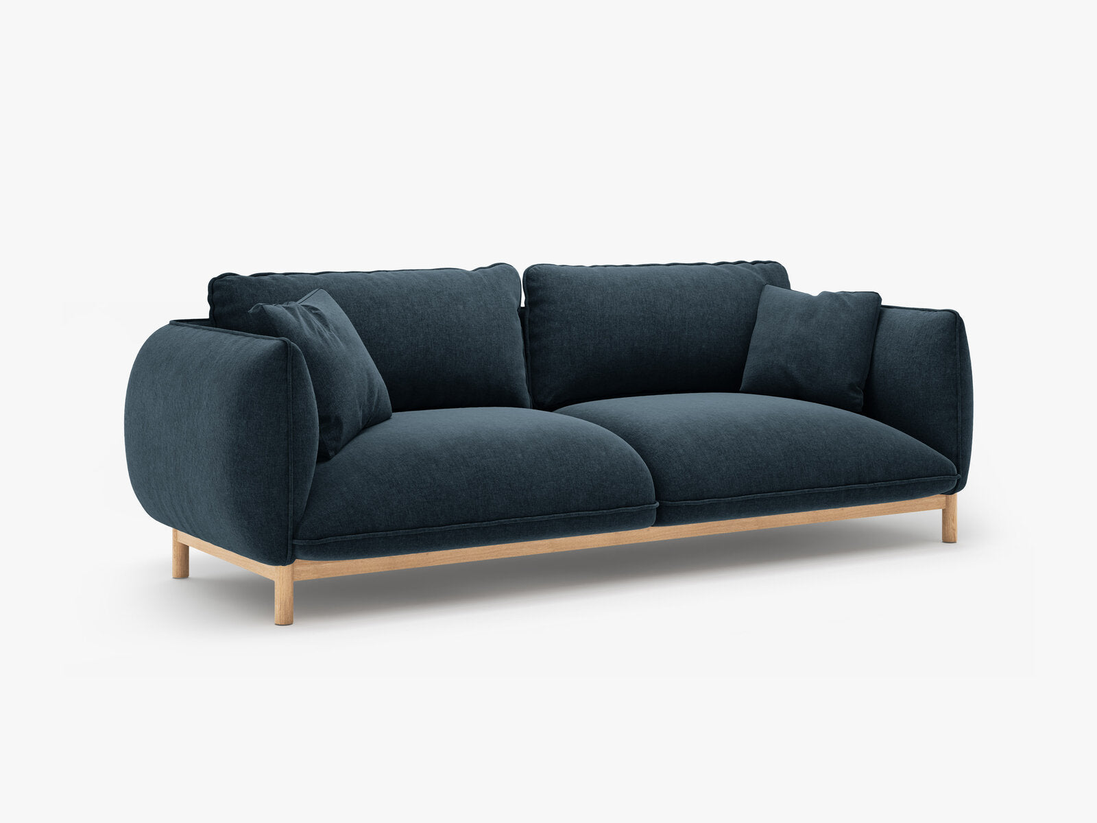 Micadoni Ada Sofa 3-Sitzer Strukturierter Stoff Wind Marineblau