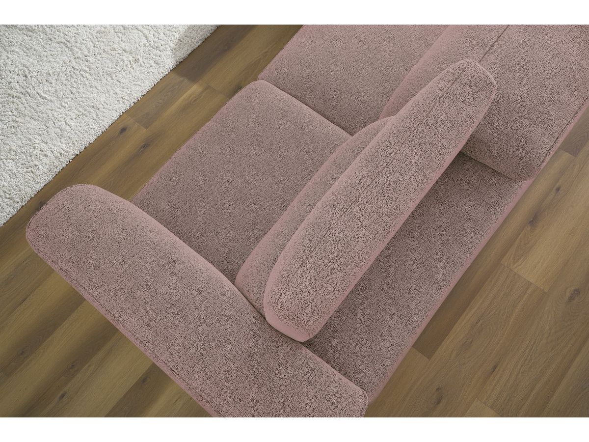 Bobochic William Ecksofa Melange-Stoff Rosa Ecke links