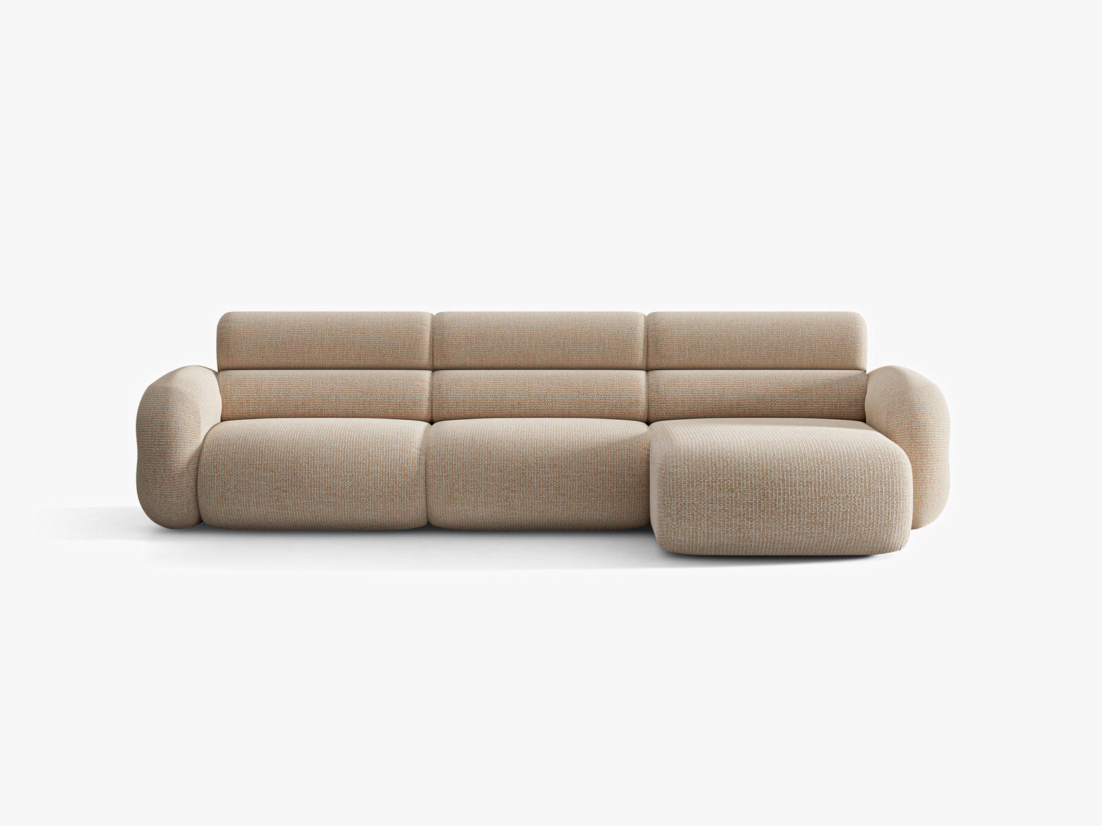 Micadoni Neo Ecksofa 4-Sitzer Rechts Chenille SILENCIO Sand