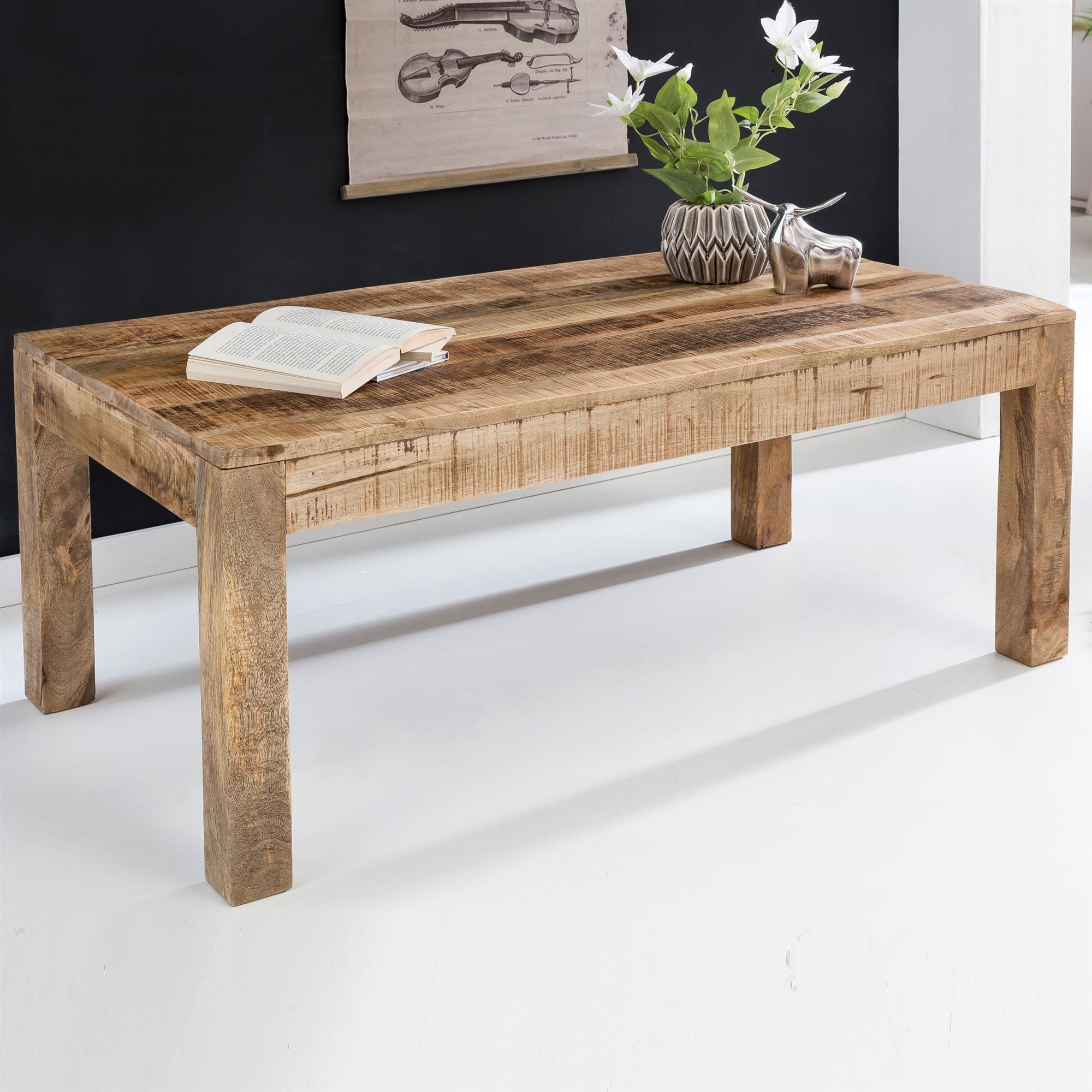 Couchtisch Nordby Mango Massivholz Braun 110 × 60 × 47 cm