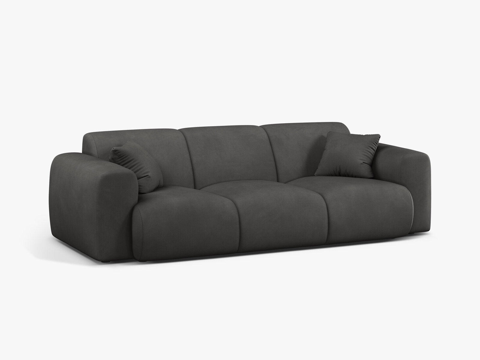 Micadoni Sofa Molino 3-Sitzer Strukturierter Stoff Rebel Dunkelgrau