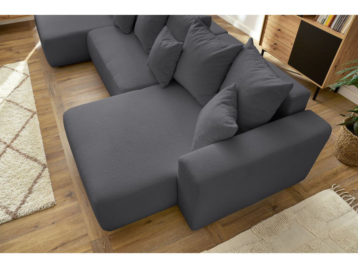 Bobochic Envy Wohnlandschaft Bouclé-Stoff Dunkelgrau
